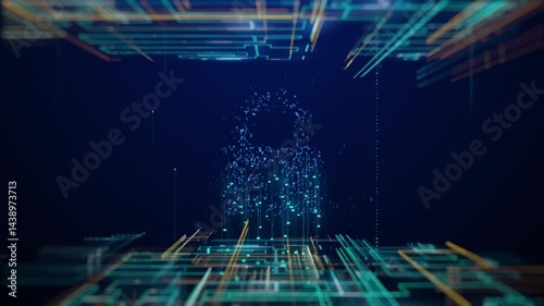 security code fiber optics background with lots light spots
