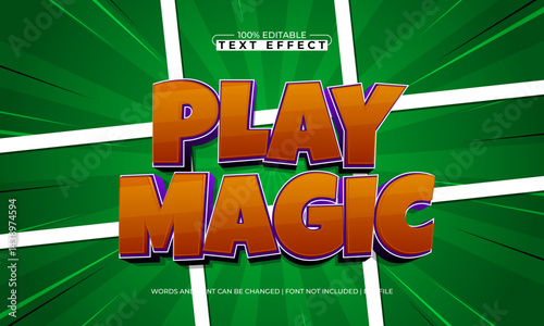 play magic editable text effect with a play and gaming text style