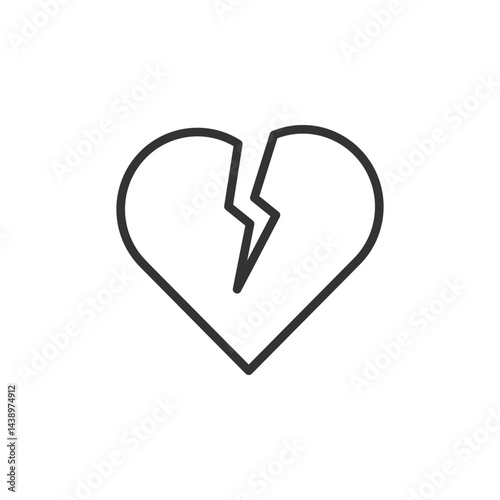 Icon Representing Mental Health With Broken Heart Symbol Depicting Emotional Pain And Struggles Associated With Heartbreak And Mental Wellbeing Challenges