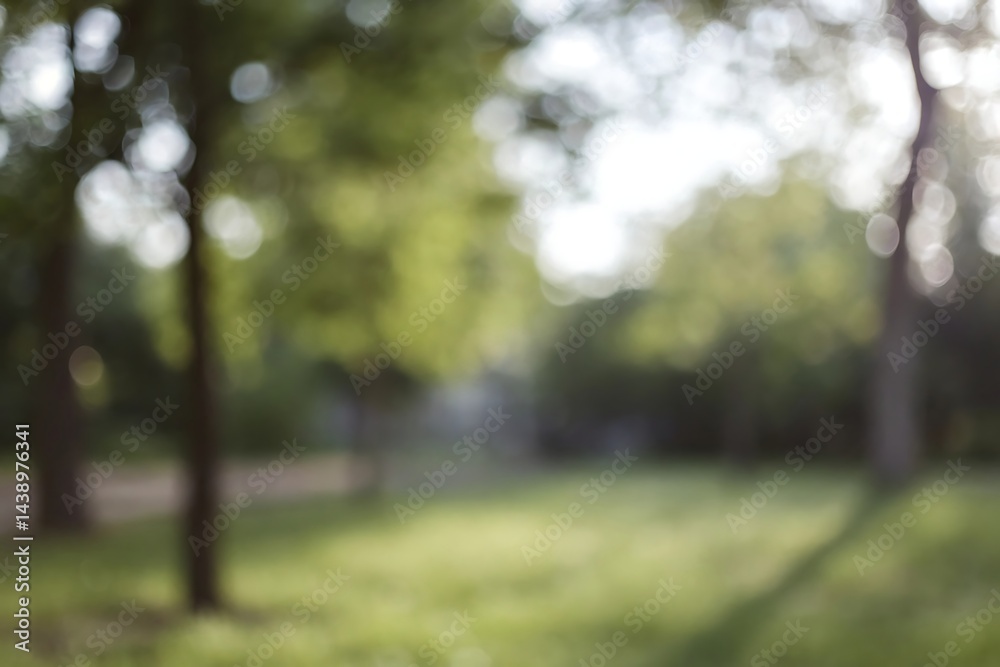 Fototapeta premium Nature event in green environment with blur background lush landscape and serenity