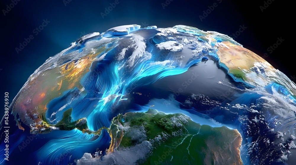 Fototapeta premium Global Ocean Currents, Earth, Planet - Environmental awareness