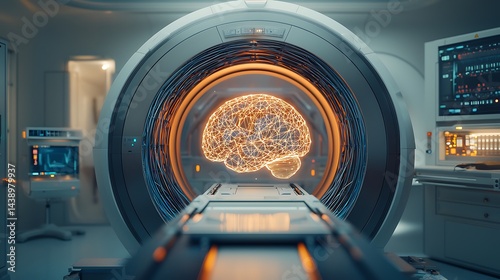 Wallpaper Mural Brain scan in futuristic medical facility Torontodigital.ca