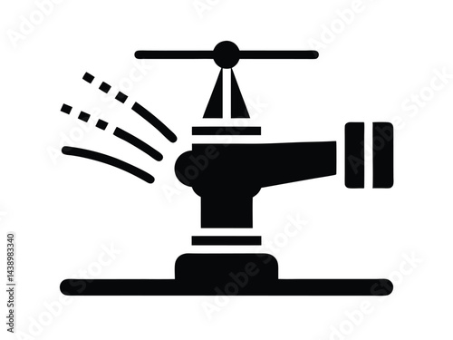 Smart Sprinkler Irrigation System Vector Icon