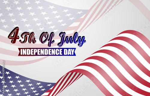 4th of july independence day celebration template banner with flag illustration and abstract background