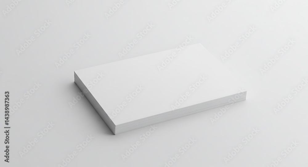 Blank White Paper Stack Mockup Clean Minimalist Design Template Blank White Paper Stack Mockup Clean Minimalist Design Template