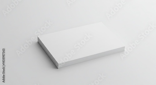 Blank White Paper Stack Mockup Clean Minimalist Design Template