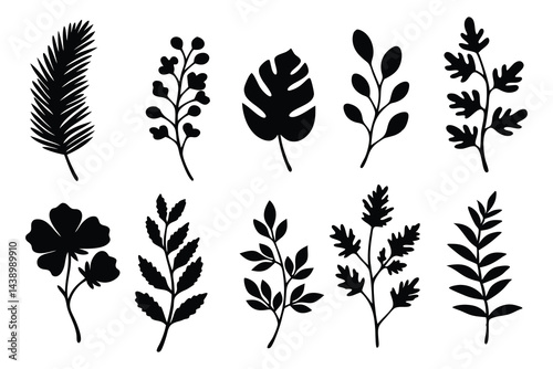 Diverse Botanical Silhouettes Collection

