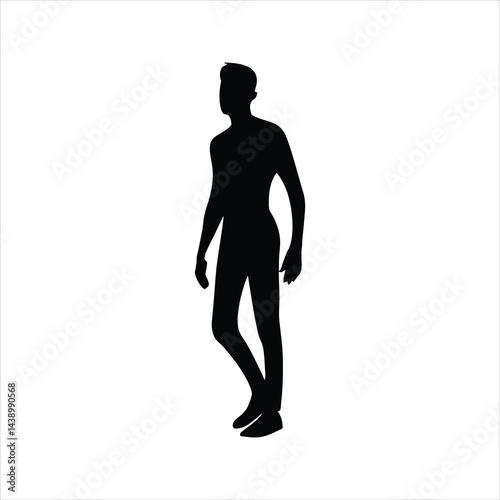 Standing Person Icon – Human Silhouette Vector Illustration