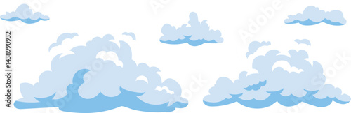 Cartoon Style White Fluffy Cloud Illustration