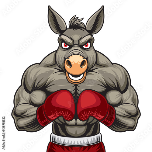 donkey boxing mascot vector illustration design