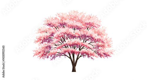 Pink Blossom Tree: A Delicate Watercolor Painting