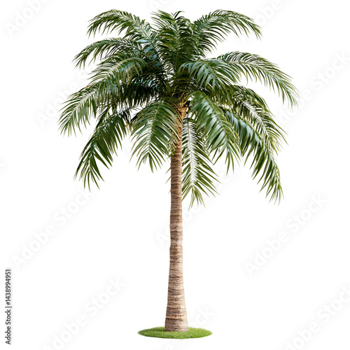 High-quality artificial outdoor palm tree isolated on transparent background