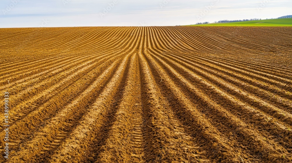Ploughed Field Rows of freshly tilled soil ready for planting showcasing agricultural land preparation Ploughed Field Rows of freshly tilled soil ready for planting showcasing agricultural land preparation