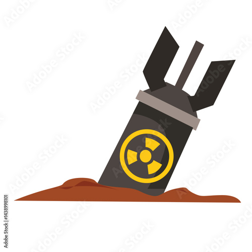 missile falls on the ground. rocket on the ground.A nuclear bomb falls.