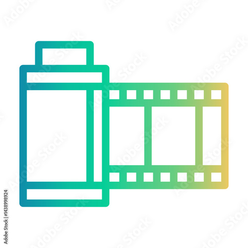 film roll Line Gradient Icon