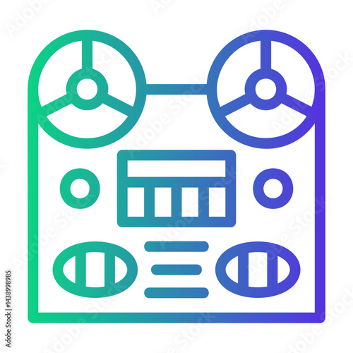 reel to reel Line Gradient Icon