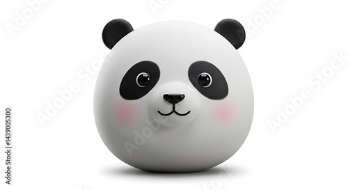 Adorable Panda Egg: A Cute, Minimalist 3D Render photo