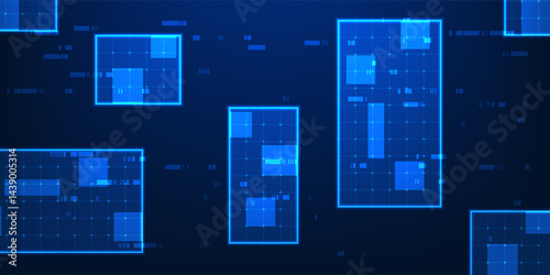 Abstract background of digital scanning technology. Rectangle frame representing data capture, scanning or identification in intelligent system, conveying speed, accuracy, connecting the digital world