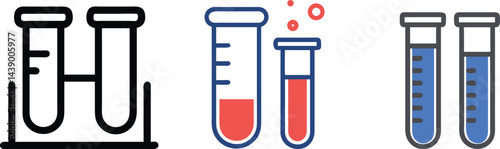 Test Tube Rack Icons Set - Laboratory Science Vector Design