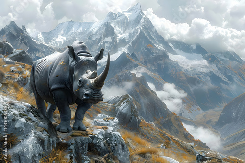 Grey Rhino on Rocky Mountain Peak