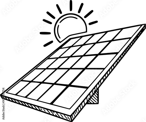 a black and white vector logo silhouette of a solar panel icon