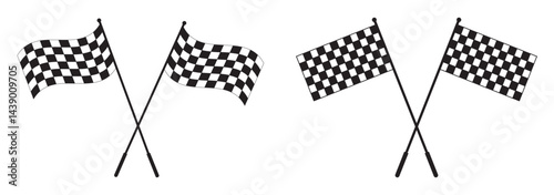 Racing flag icon vector set. Race illustration sign. Finish symbol or logo.