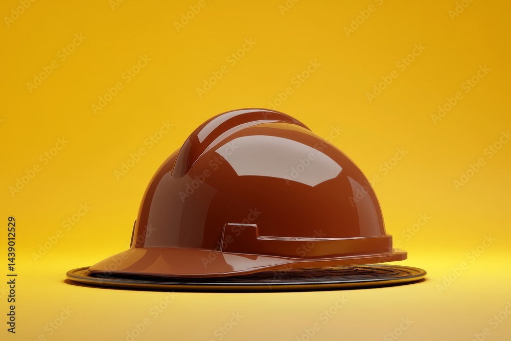 Fototapeta premium Close-up view of a protective work helmet.