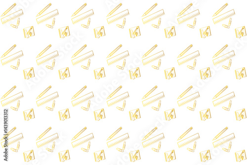Seamless pattern of school supplies. Hand-drawn Doodle illustrations. Back to school.