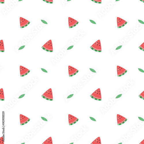 Seamless Hand Drawn Watermelon Pattern for Summer Textile and Wrapping Design