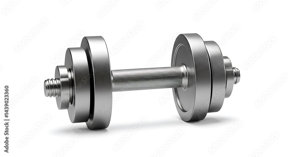 Metallic Dumbbell: A Simple, Sleek Strength Training Image Metallic Dumbbell: A Simple, Sleek Strength Training Image