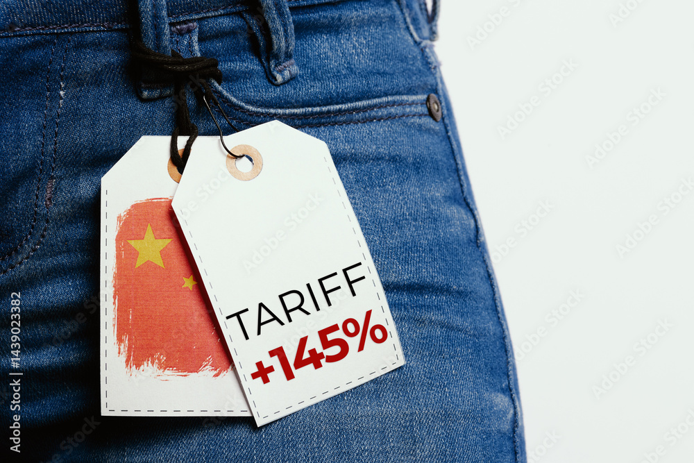 Jeans with Chinese Flag and High Tariff Price