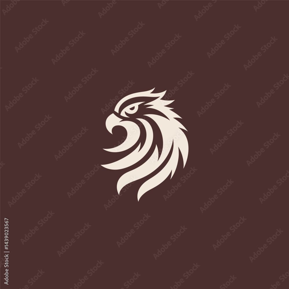 Obraz premium Falcon Logo A sleek falcon in flight symbolizing speed precision and freedom