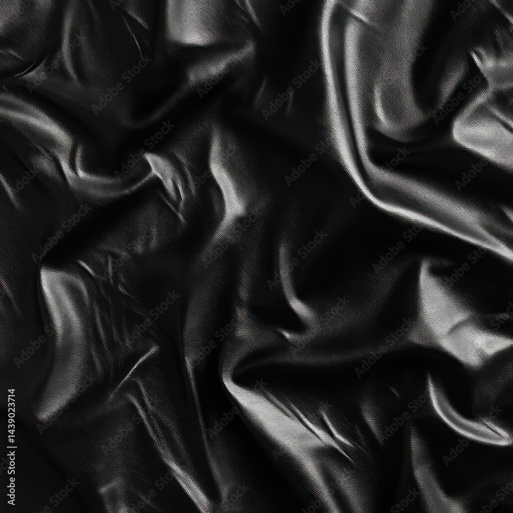 Obraz premium Elegant black draped fabric texture