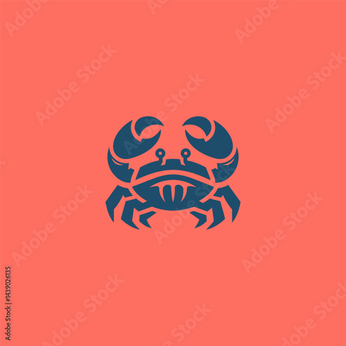 Crab Logo A bold crab with sharp claws representing resilience and adaptability