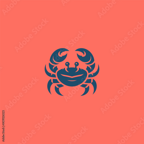Crab Logo A bold crab with sharp claws representing resilience and adaptability