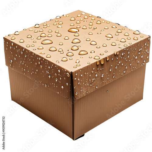 Water Droplets on Brown Cardboard Box