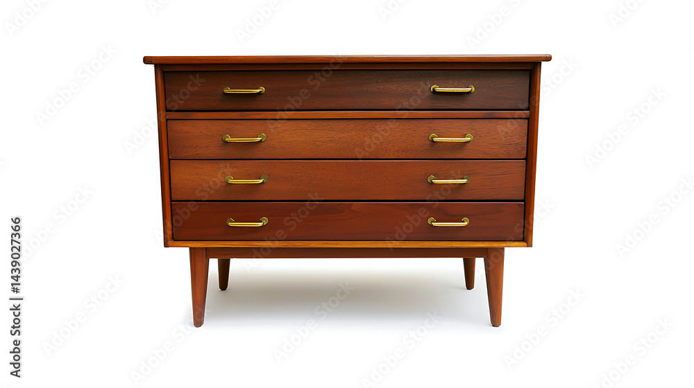 A wooden dresser with four drawers A wooden dresser with four drawers