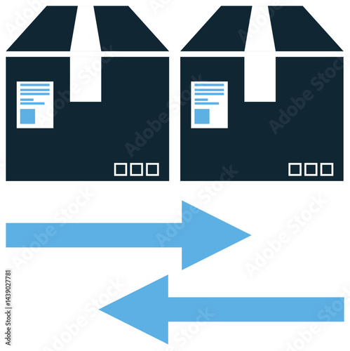 Discrepancy logistics icon vector for cargo error, stock mismatch, and inventory gap. Ideal for supply chain audit, goods verification, and logistic error tracking illustration.