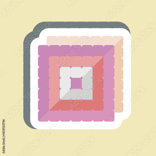 Sticker Fabric. related to Fabric symbol. design editable
