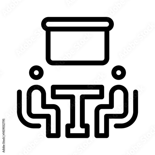 meeting table line icon