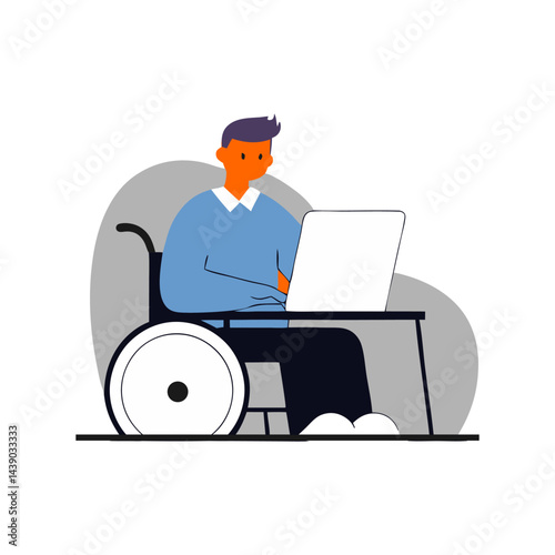 vector disabilities working productively in home office