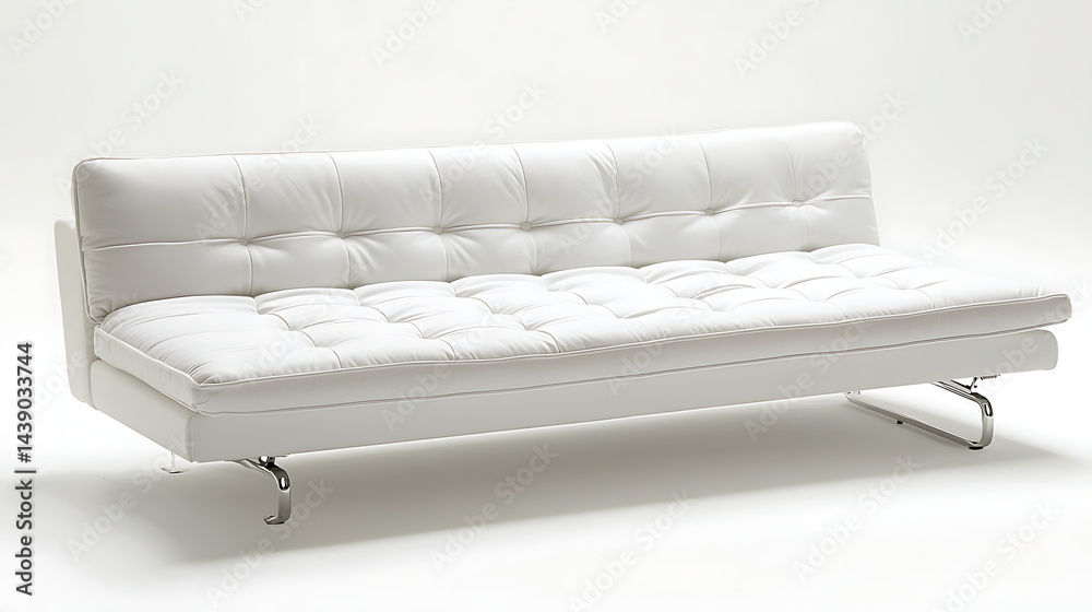 Fototapeta premium A white couch with a black frame