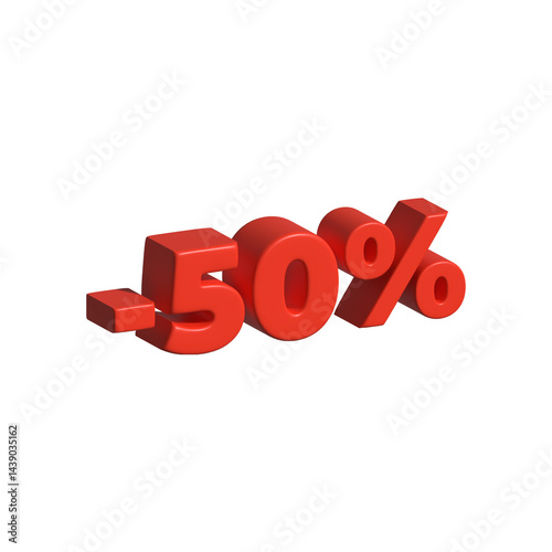3d negative percentage red