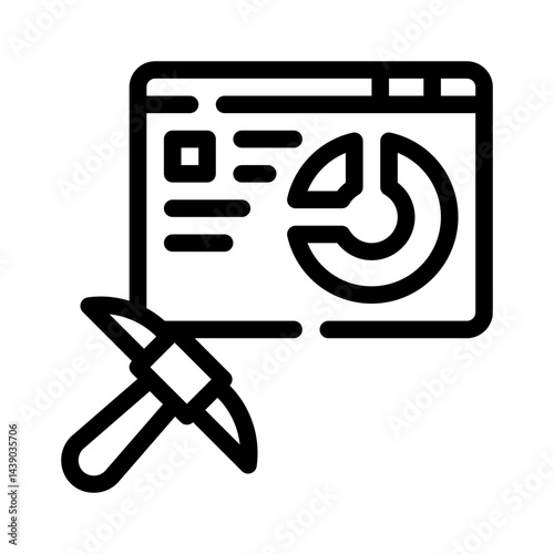 data mining line icon