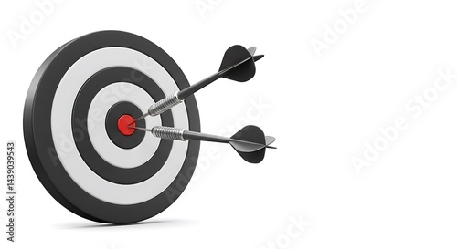 Bullseye: Precision Darts Striking Target in Minimalist Style