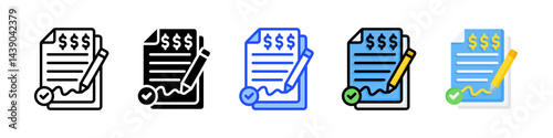 Loan Approval Icon Collection With Multiple Styles