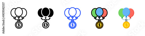 Debt Reduction Icon Collection With Multiple Styles