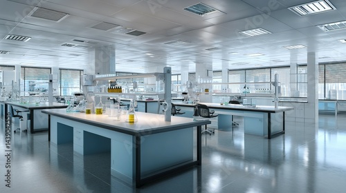 Modern, sterile laboratory interior design.