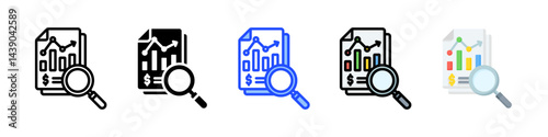 Analysis Icon Collection With Multiple Styles