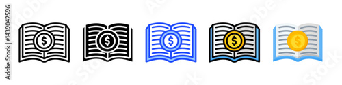 Financial Education Icon Collection With Multiple Styles